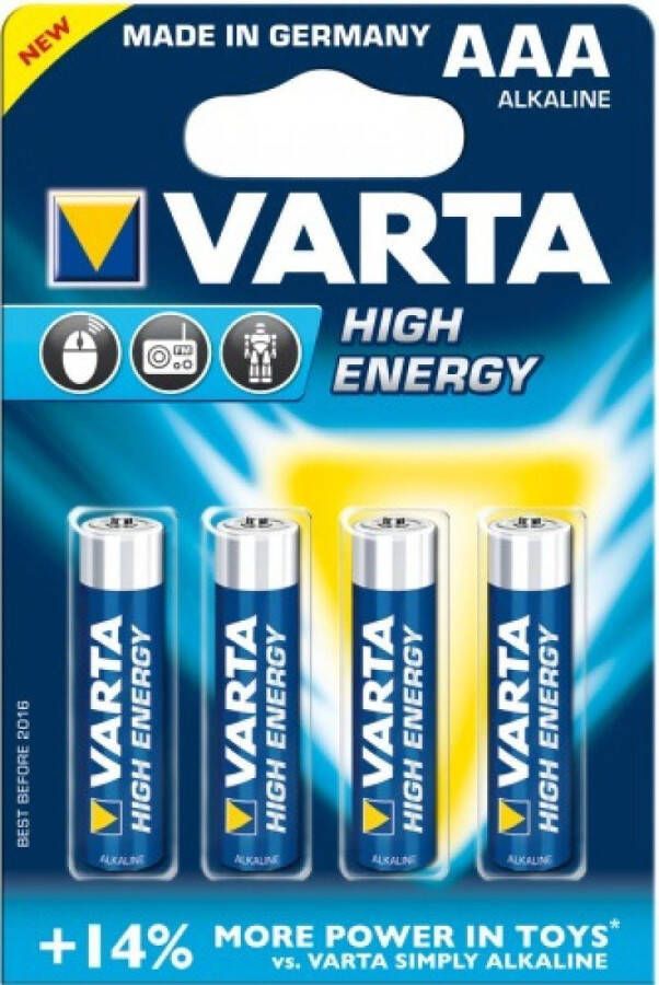 Coppens Blister 4 AAA Alkaline batterijen Varta