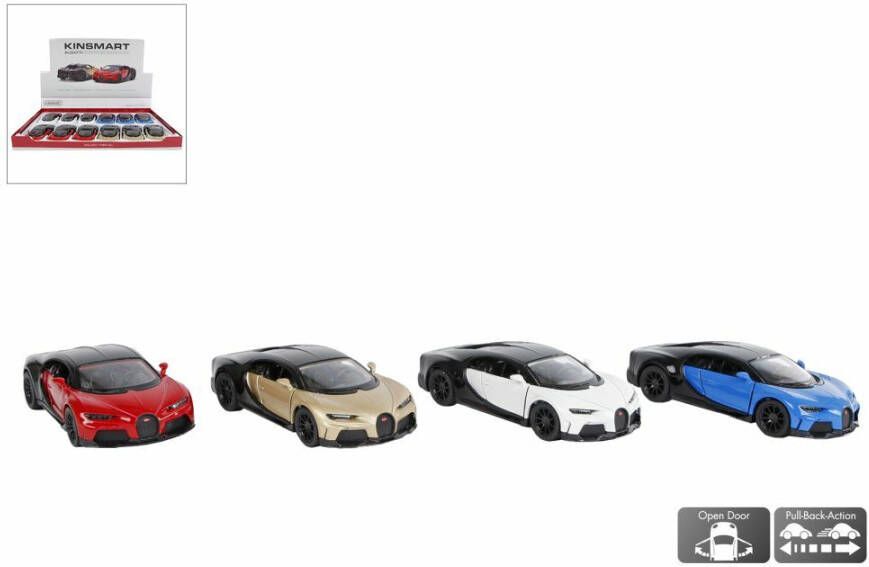 Kinsmart Bugatti Chiron Supersport Die Cast Pull Back 4ass 1:38 13cm verkoop per stuk