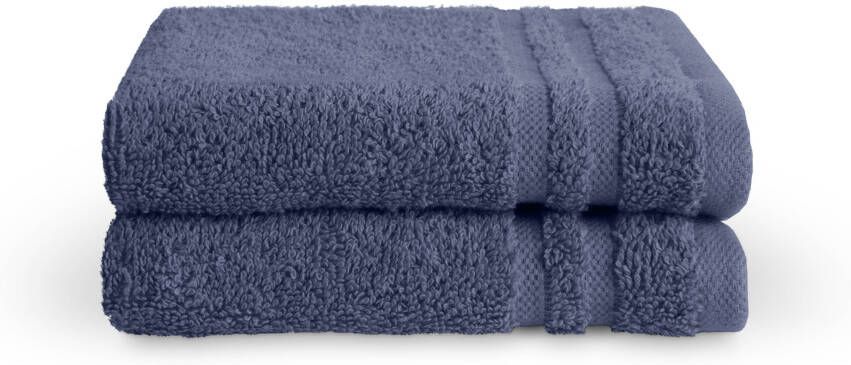 Coppens Byrklund gastendoek bath basics donkerblauw 30x50 cm set van 2