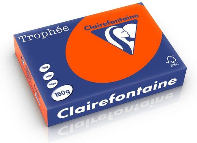 Coppens Clairefontaine Trophee A4 160gr oranje 250vel