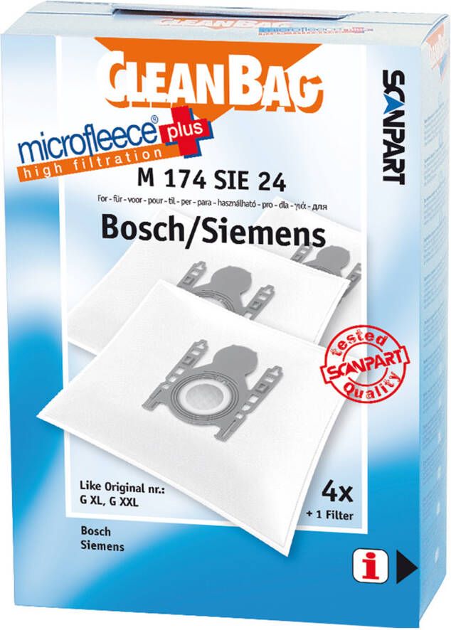 Coppens CleanBag M174SIE24 Bosch Siemens GXL GXXL GAL Mirco+ 4 stuks