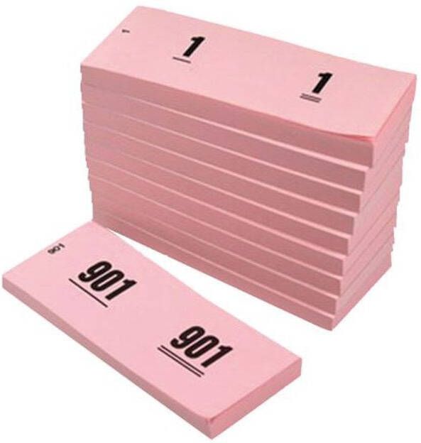 Merkloos Nummer- garderobeblokken roze