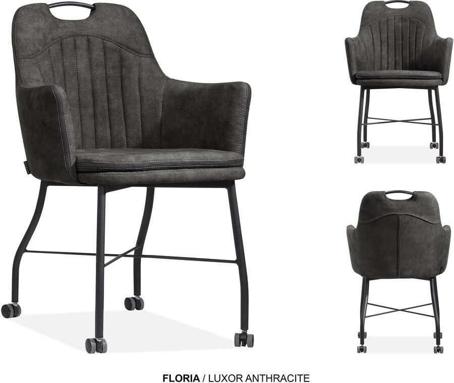 Coppens Armstoel Floria antraciet