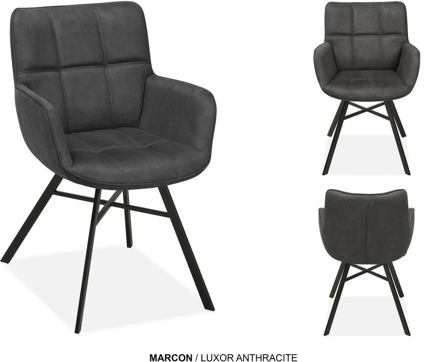 Coppens Armstoel Marcon antraciet