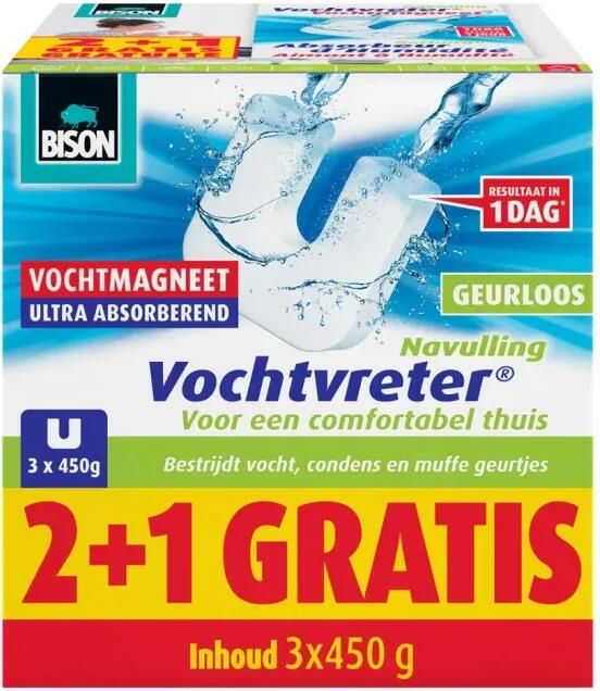 Coppens Bison Vochtvreter Vochtmagneet 3x450g Voordeelpak