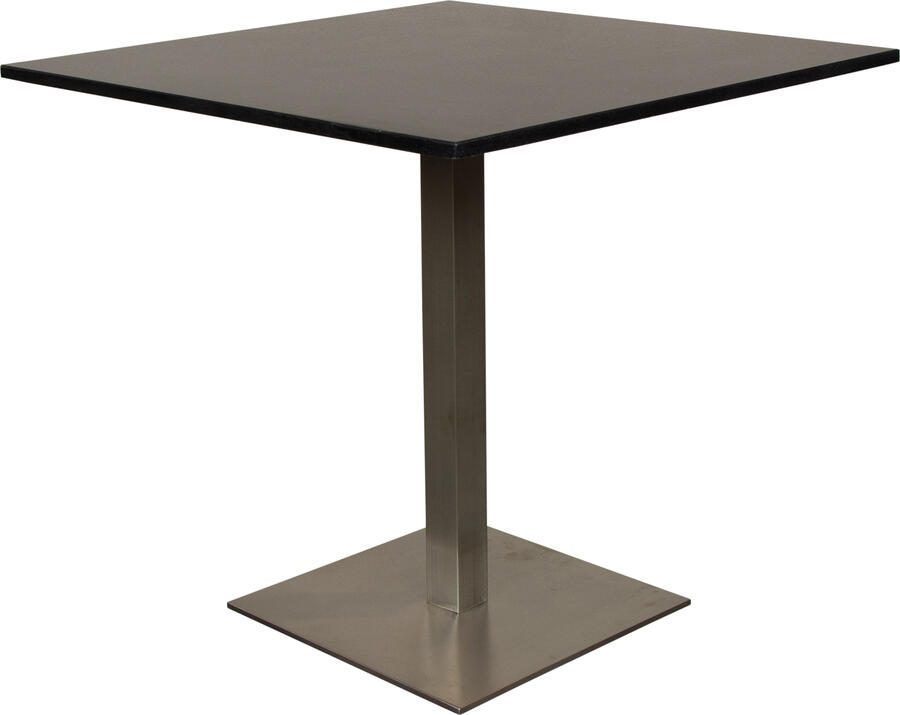 Coppens Bistro tafel 80x80 rvs graniet blad
