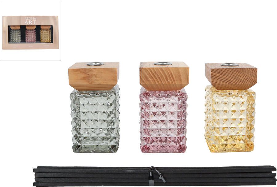 Coppens Diffuserset "Aroma Art" s3 fresh color box 3x50 ml glas 23 5x4 6x14cm