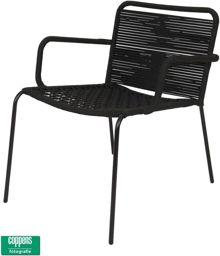 Coppens Dover loungestoel rope zwart