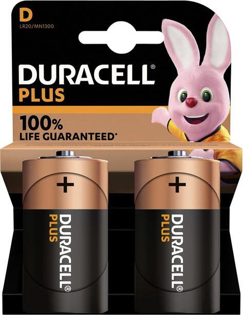 Duracell Alkaline Plus D batterijen 2 stuks