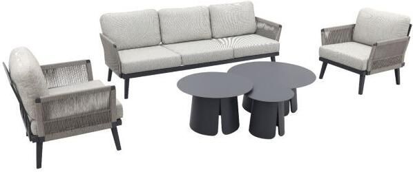 Coppens Qopps Elion Loungeset met 3 Okios koffietafeltjes