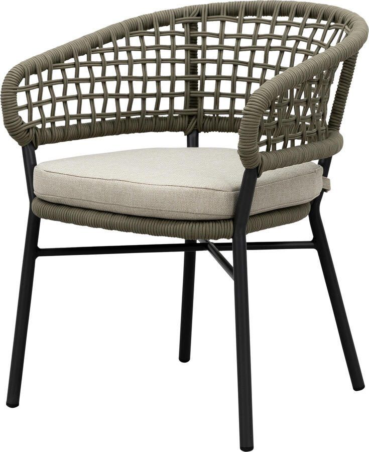 Coppens Elysia dining stoel frame mat antraciet met rope