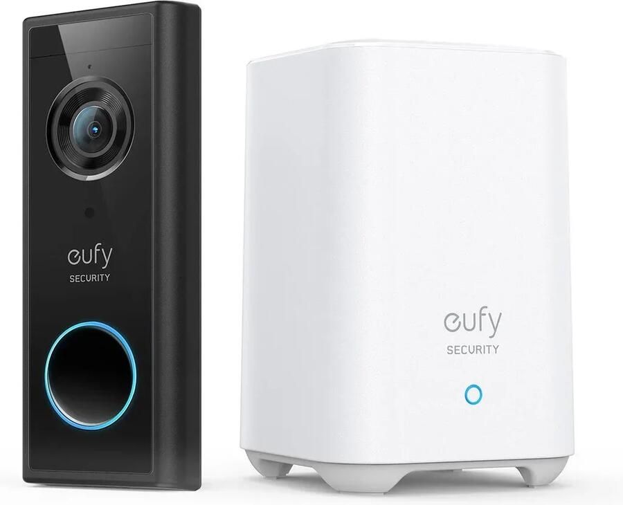 Eufy Security Videodeurbel Draadloos 2k Hd-resolutie Op Batterij Met Homebase 2 Zwart wit - Foto 3