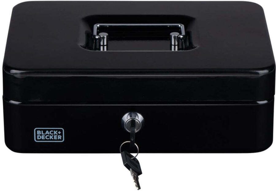 BLACK+DECKER Black & Decker Geldkistje met 2 sleutels zwart staal Geldkistjes