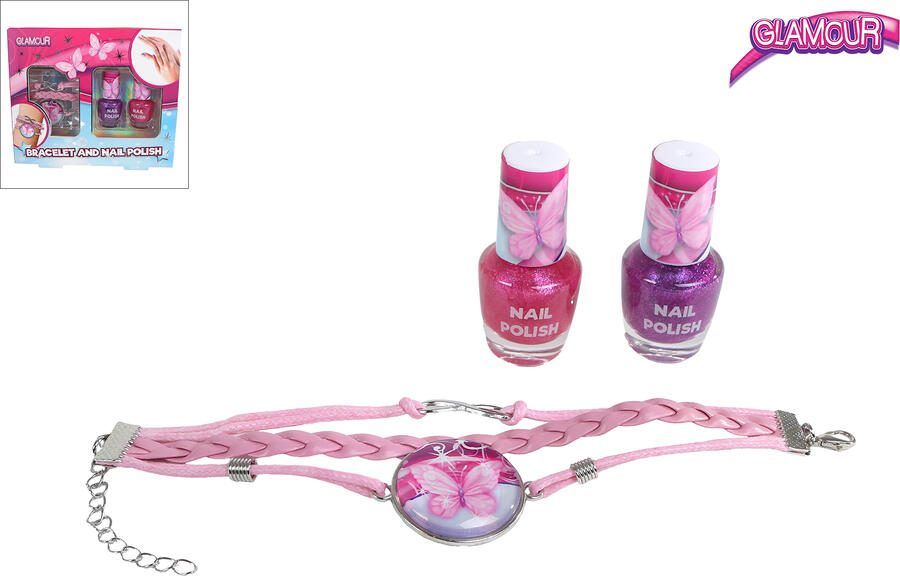 Coppens Glamour giftset nagellak 2x5ml en armbandje 2ass