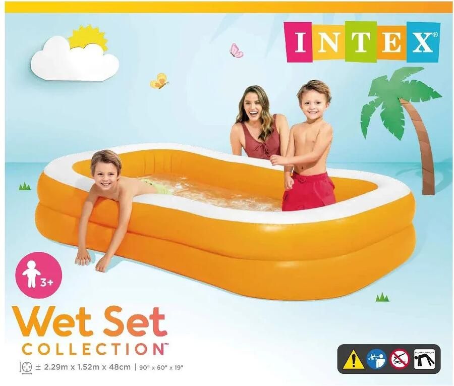 Coppens Intex zwembad rechthoek oranje 229x147x46