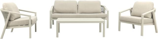 Coppens Ivola loungeset 4 delig met koffietafel latte light