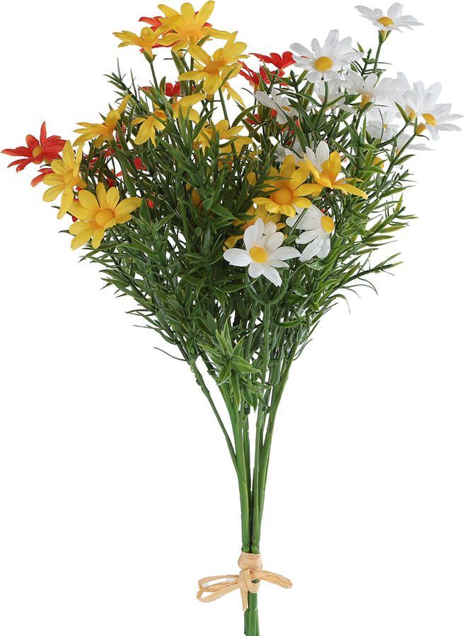 Coppens Kunstbloem Chrysant wit geel oranje