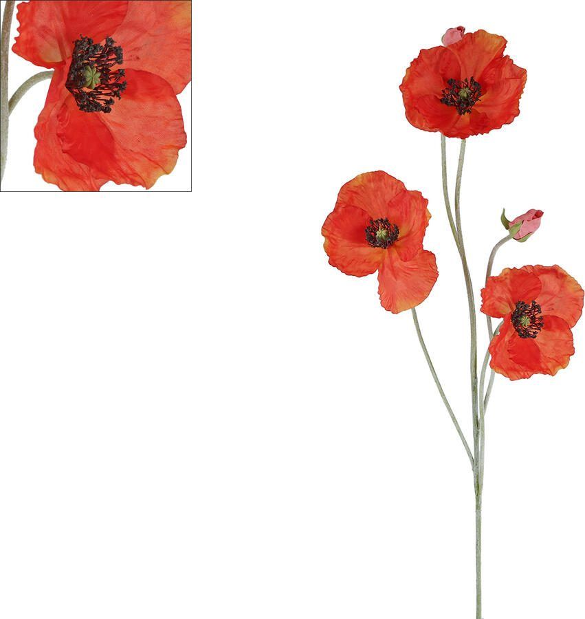 Coppens Kunstbloem Poppy rood 108cm