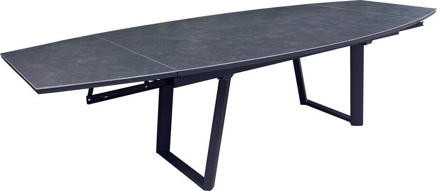 Coppens Manta uitschuifbare tuintafel 180-230-280 x 110 keramiek blad antraciet
