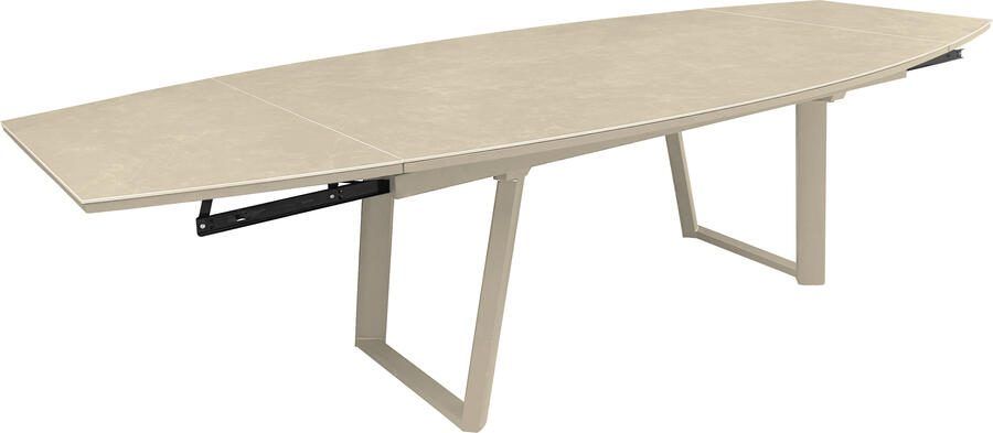 Coppens Manta uitshuifbare tuintafel 180-230-280 x 110 keramiek blad latte light
