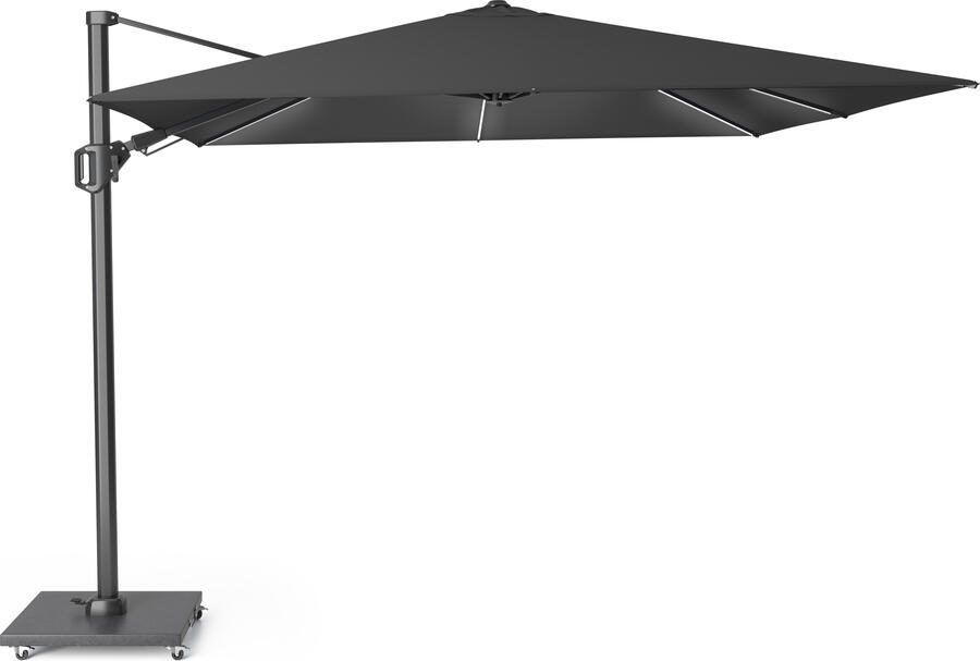 Coppens Platinum Challenger zweefparasol T2 glow premium 3x3 antraciet frame faded black doek