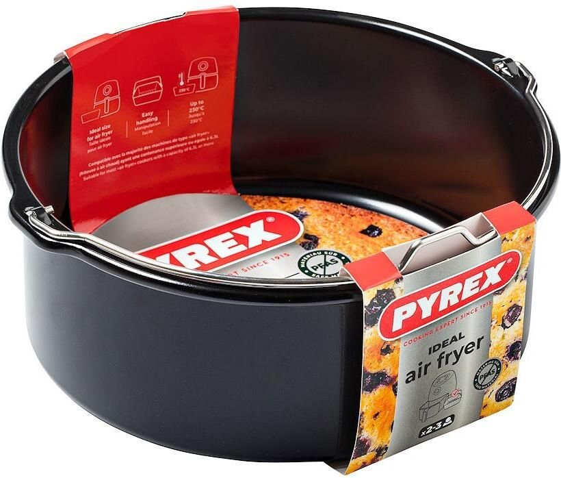 Coppens Pyrex Airfryer ovenschaal metaal rond 20x19x7.5cm 1.6L