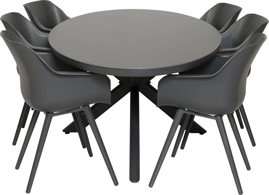 Coppens Qopps Vidas tuintafel met Hartman 6 Sophie studio xerix tuinstoelen