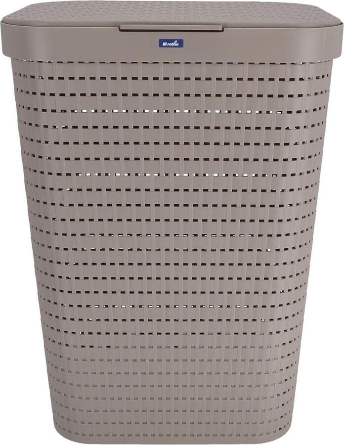 Rotho Country Wasmand met deksel 55 l Kunststof Cappuccino - Foto 2