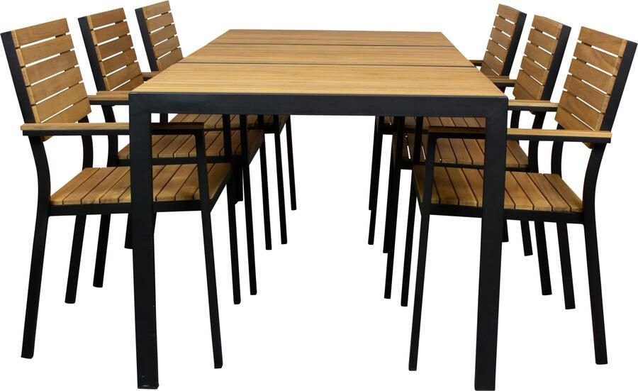 Coppens Sava tuintafel met 6 milo stapelbare tuinstoel
