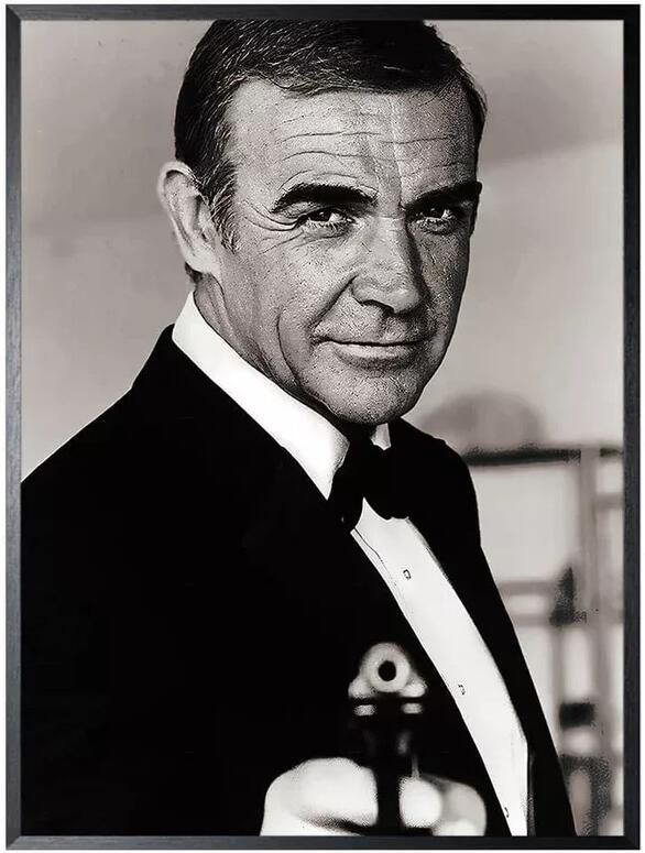 Coppens Schilderij 52x62cm Sean Connery with Gun in James Bond art print