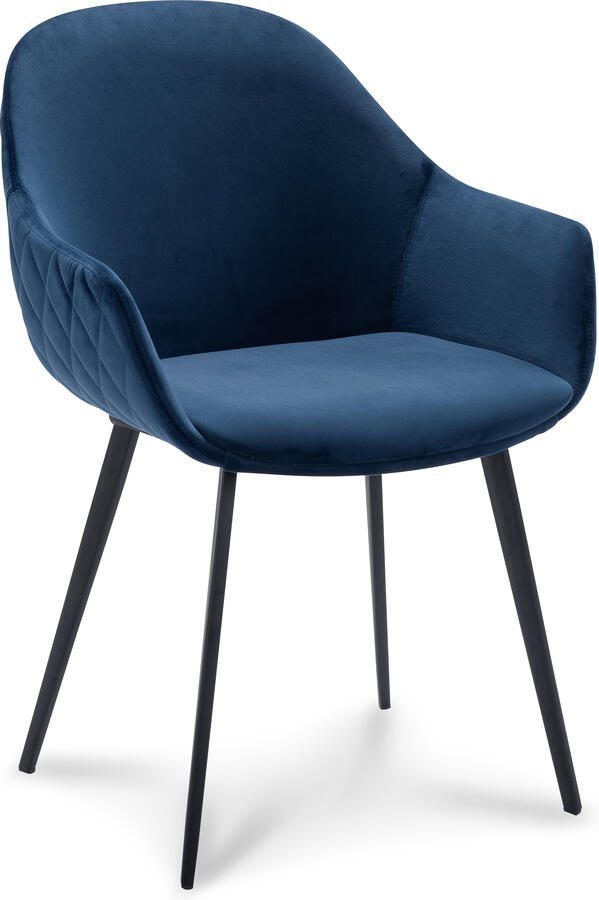 Coppens Stoel Carmen velvet Bleu