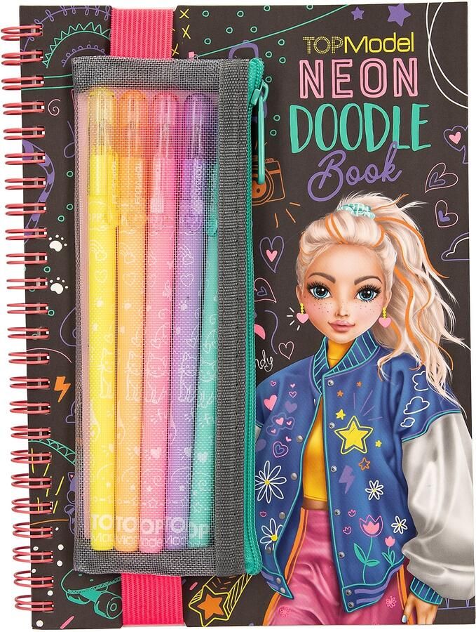 Coppens TOPModel neon Doodle kleurboek met neon stiften