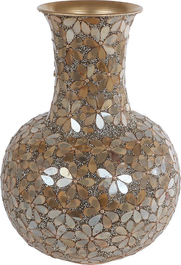 Coppens Vaas Nea goud mozaiek metaal 26x26x36cm