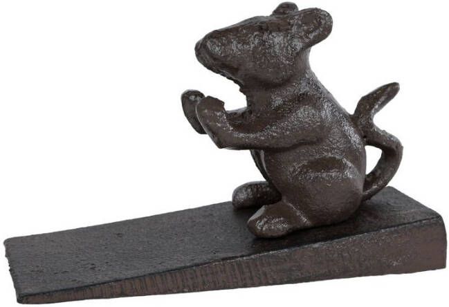 Coppens Deurstopper "Mouse" antiek zwart metaal 13 8x5 5x8 5cm