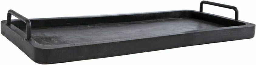 Coppens Dienblad handvat metaal L zwart hout 60x33x2 5cm