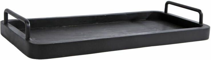 Coppens Dienblad handvat metaal S zwart hout 50x24x2 5cm