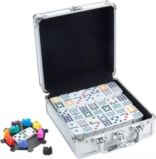 Coppens Domino dubbel 12 Mexican Train aluminium case