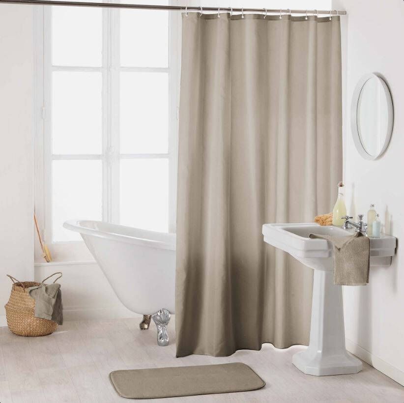 Livettti.NL Livetti Douchegordijn Shower Curtain Taupe 180 x 200 Inclusief Ringen 1800696