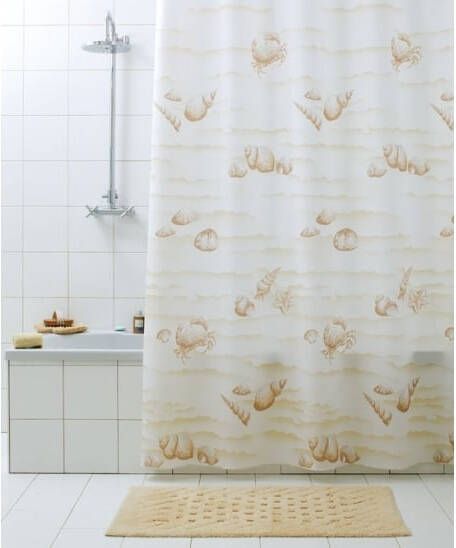 Coppens Wicotex douchegordijn textiel conchiglia 180x200cm incl ringen