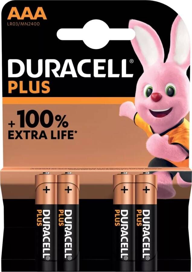 Duracell Alkaline Plus AAA-batterijen 4 stuks