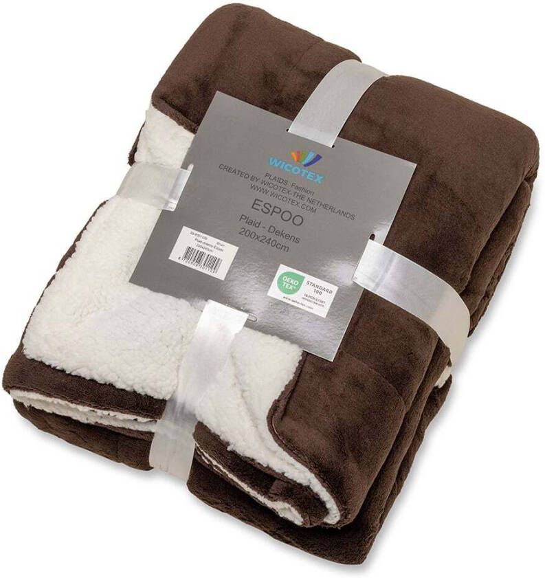 Coppens Espoo bruin met sherpa 200x240 cm