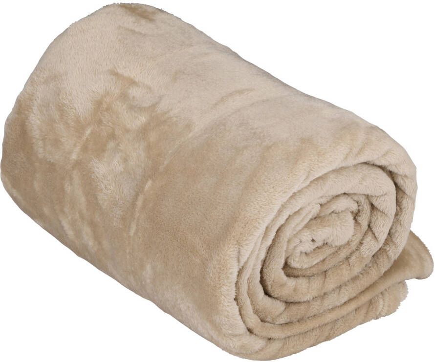 Arti Casa Fleece Deken 150 x 200 CM Fleece Plaid 1-Persoons Plaid Deken Beige Fleece Polyester