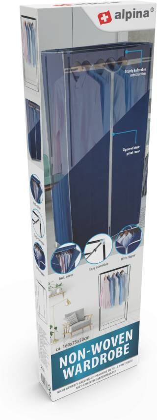 Merkloos Maximondo Garderobekast Textiel Met Ritssluiting Metalen Frame