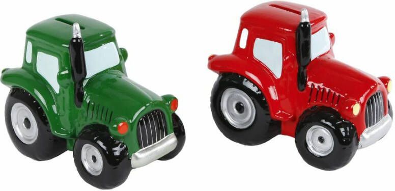 Coppens Kids Globe spaarpot tractor groen rood a2 aardew 16 6x11x13 8cm