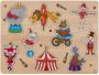 Engelhart Houten knopjes noppen speelgoed puzzel circus thema 30 x 22 cm Educatief speelgoed voor kinderen - Thumbnail 2