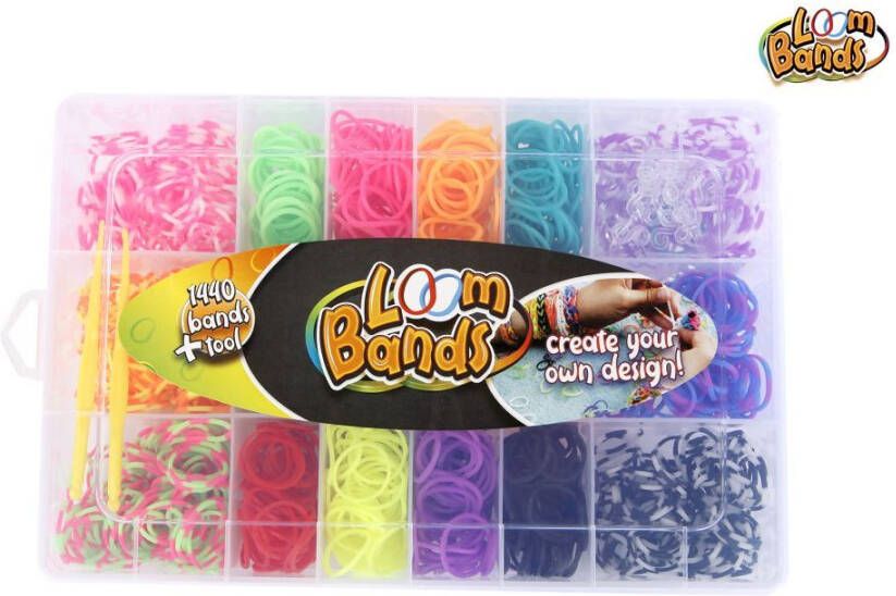 Coppens Loom Bands set met 1440 bandjes ass kleur 20x13.8x4 cm