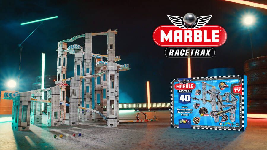 Coppens Marble Racetrax knikkerbaan circuit set 40 sheets