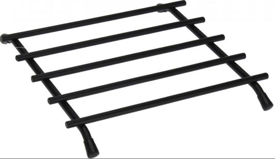 Merkloos 1x Metalen onderzetters zwart voor pannen schalen 20 cm Panonderzetters