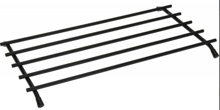 Merkloos 1x Metalen onderzetters zwart voor pannen ovenschalen 20 cm Panonderzetters