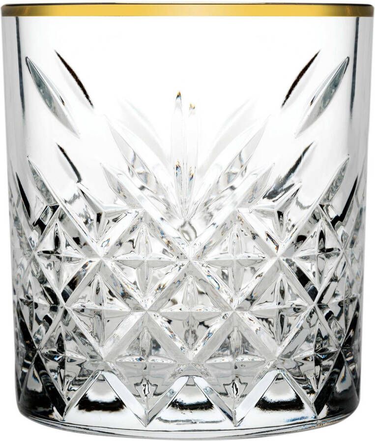 Coppens Pasabahce Tumbler met gouden rand Timeless 35.5 cl Transparant Goud Luxe drinkglas voor stijlvolle gelegenheden